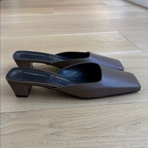 Tony Bianco Taupe Square-Toe Low-Heeled Mule